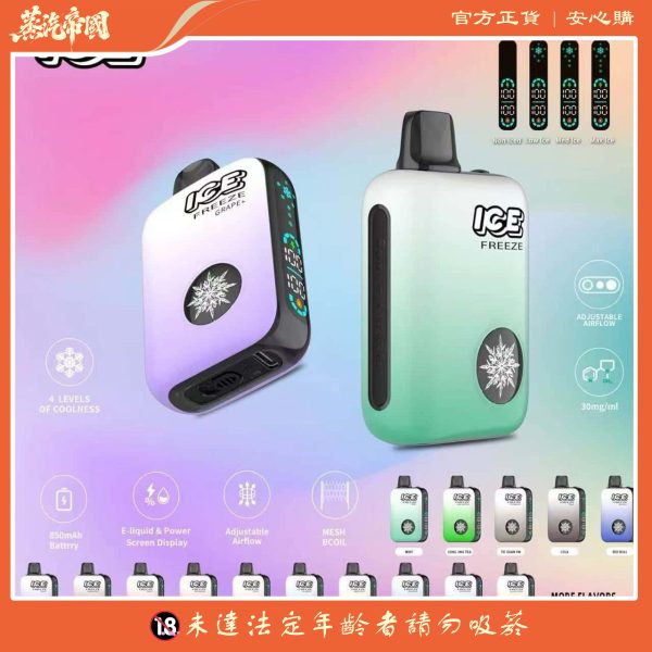 ICE FREEZE 10000 口 抛棄式一次性 四檔涼度調節 20ML煙油 台灣現貨